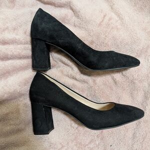 Kelly & Katie Black Suede Block Heels